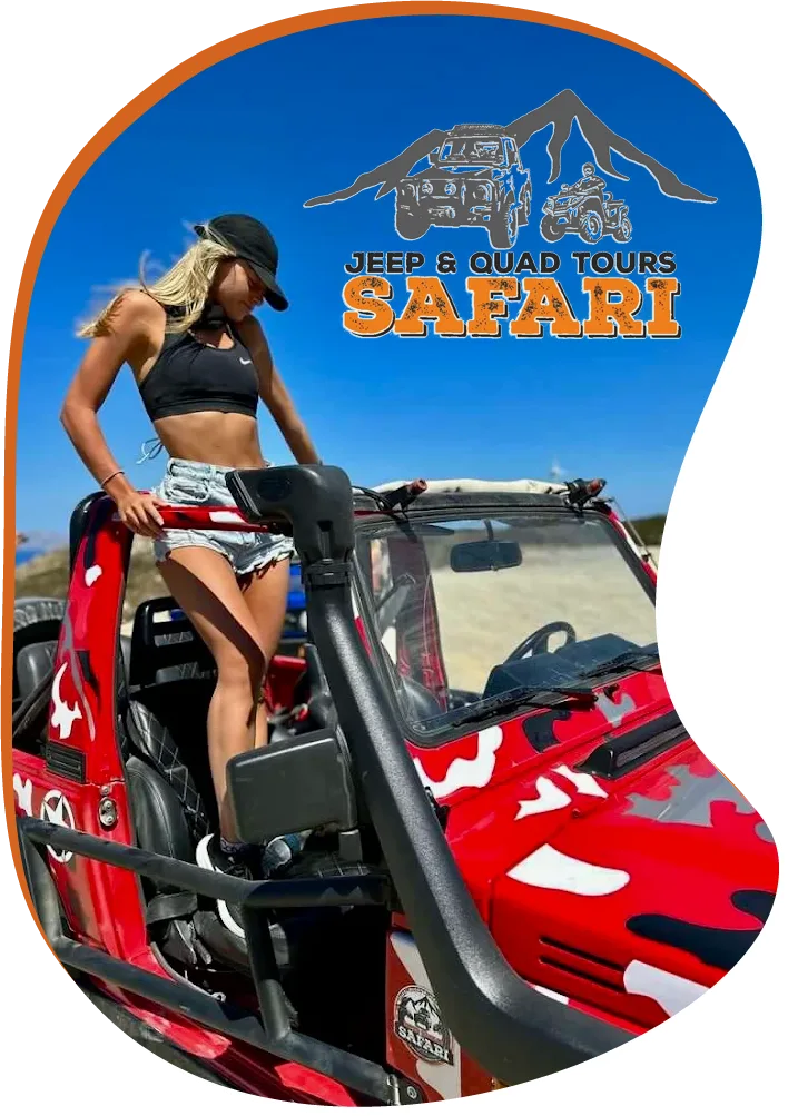 Girl on Buggy on Moto Harley Kos Safari